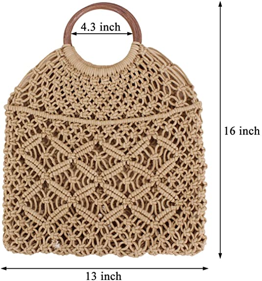 Boho Handmade Brown Macrame Bag - Leechoo
